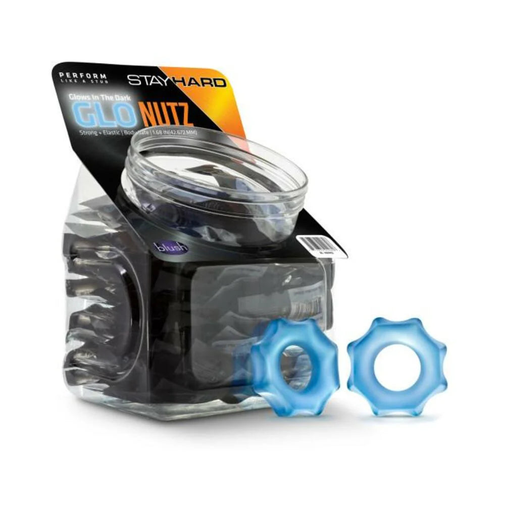 Stay Hard Glo Nutz 40 Piece Fishbowl Blue