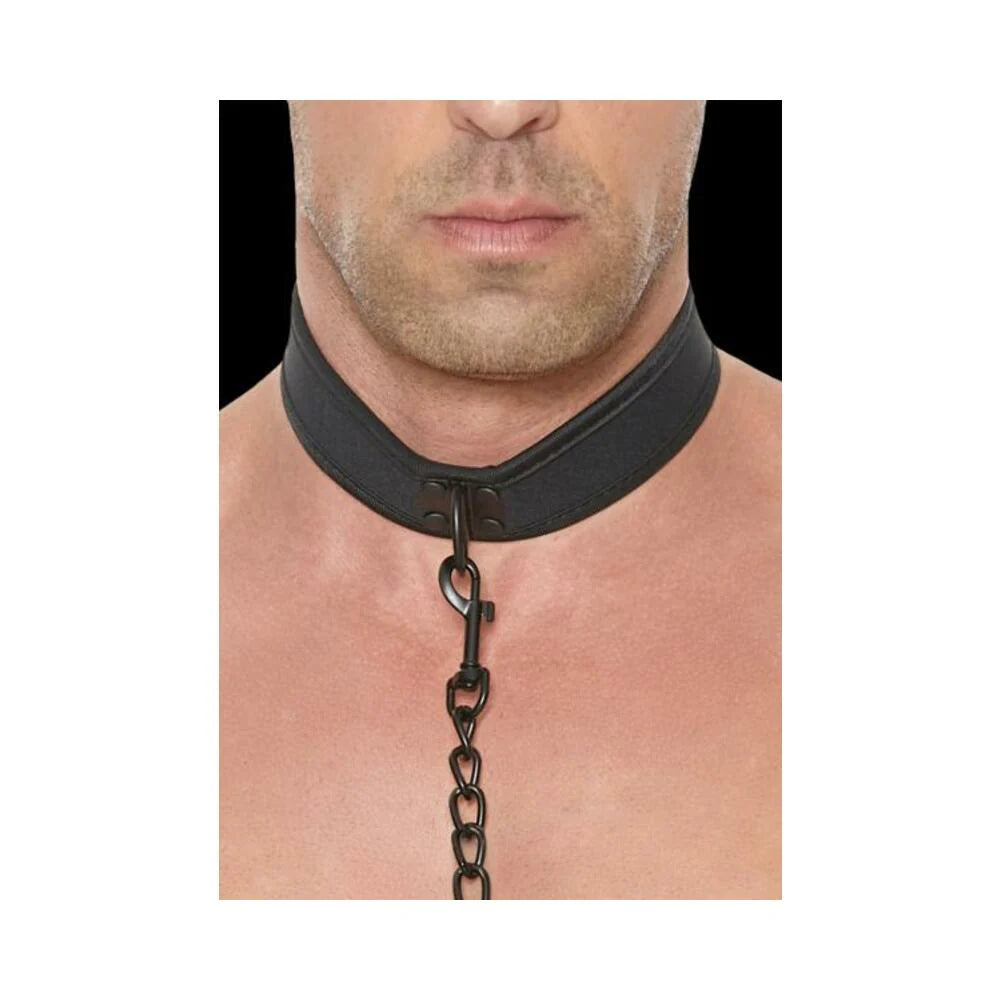 Ouch Neoprene Collar W/leash Black