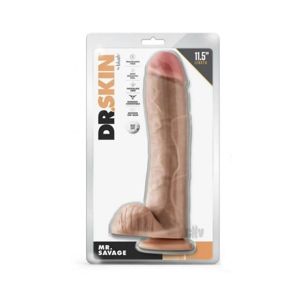 Dr Skin Mr Savage 11.5 Dildo Balls Beige