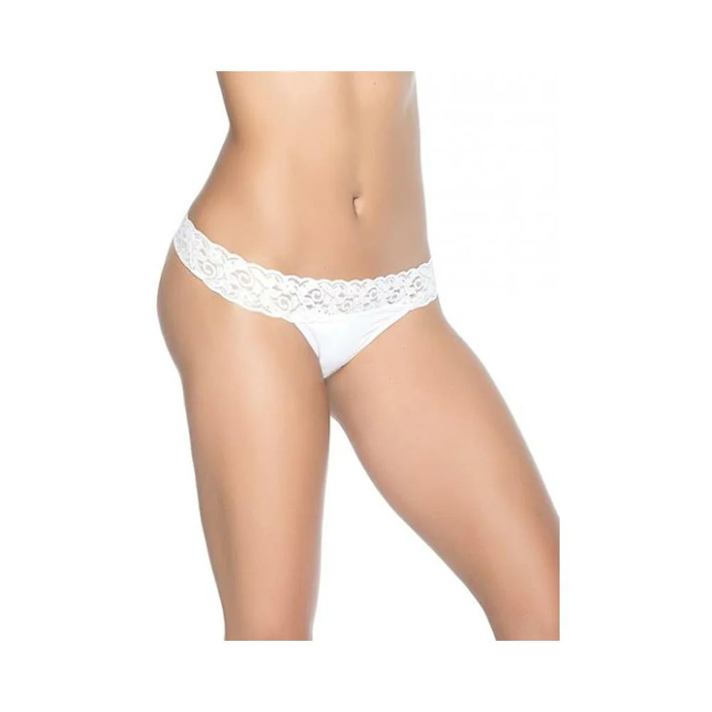 Lace Trim Thong White Xl