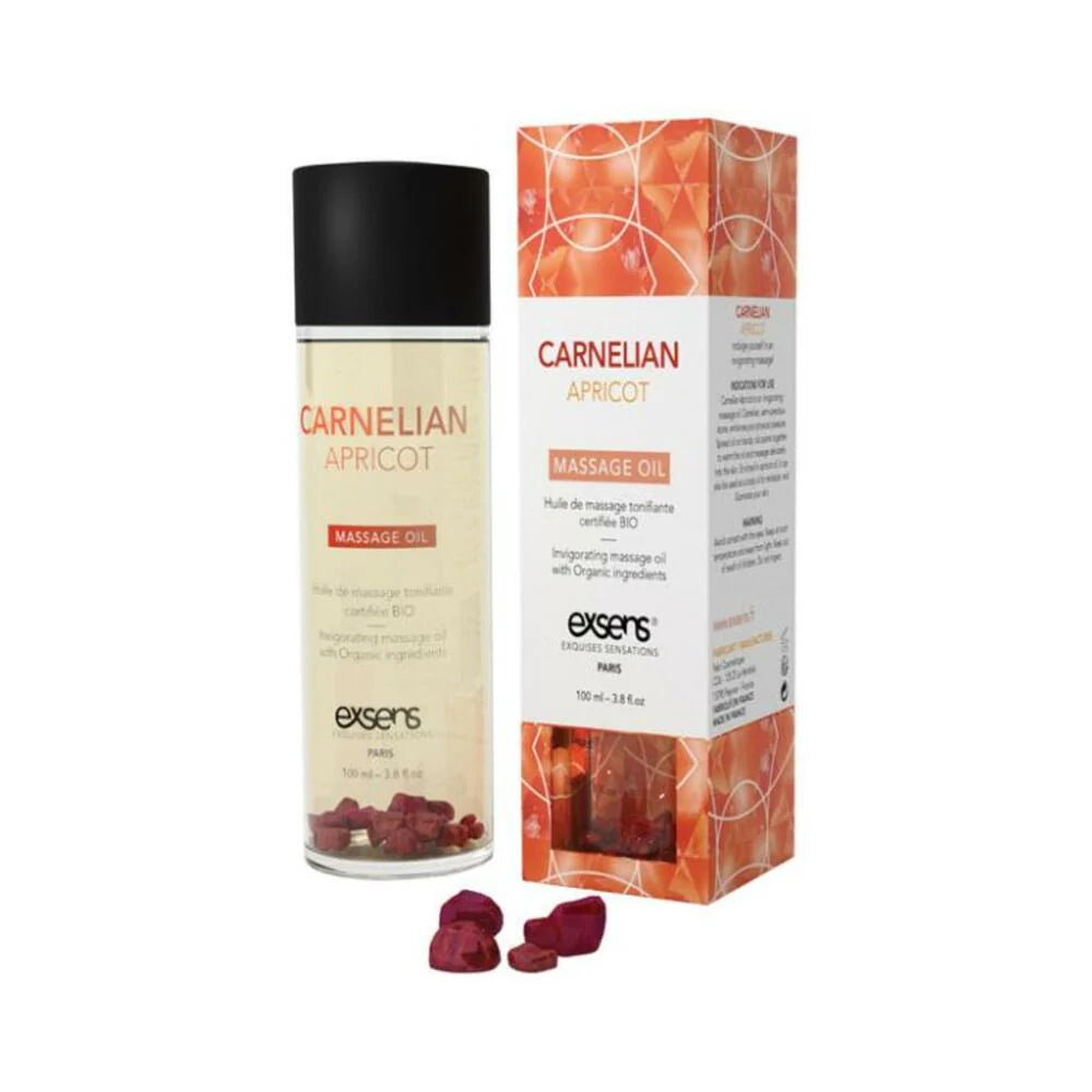 Exsens Of Paris Organic Massage Oil Carnelian Apricot with Stones