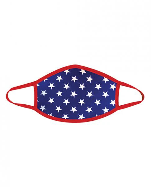 Neva Nude Murica Usa Blue Star Mask W/100% Cotton Liner Red Md