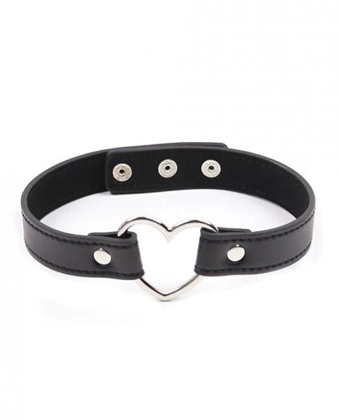 Plesur Pvc Heart Connector Choker - Black