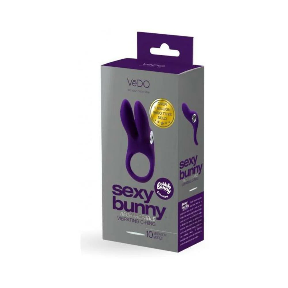 Vedo Sexy Bunny Rechargeable Ring - Deep Purple