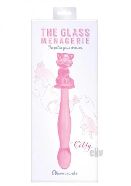 Glass Menage Kitty Dildo Pink