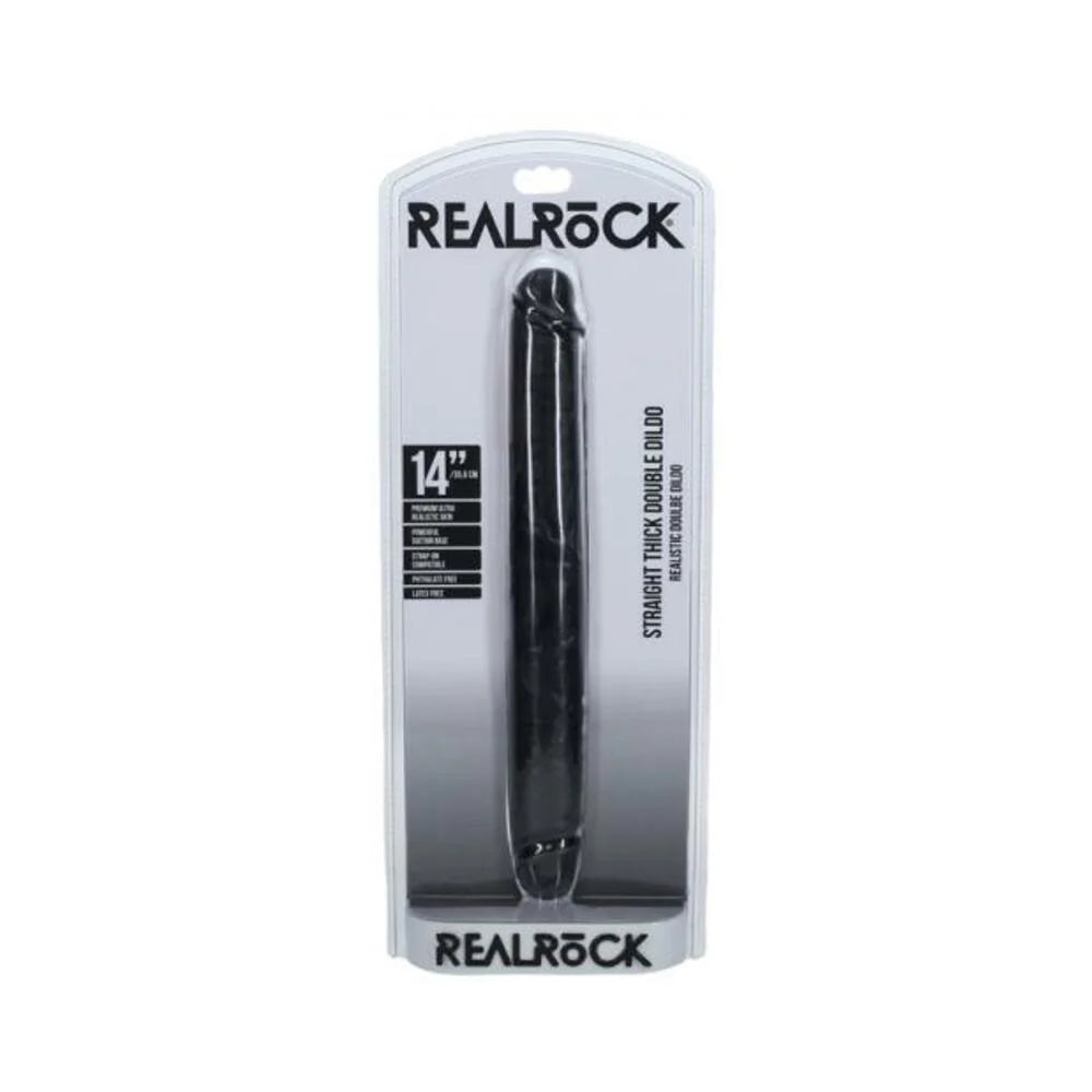Realrock 14 In. Thick Double-ended Dong Black