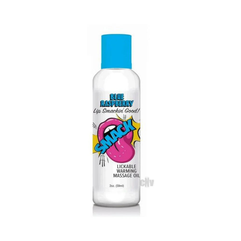 Smack Lickable Massage Oil Blue Raspberry 2 Oz.