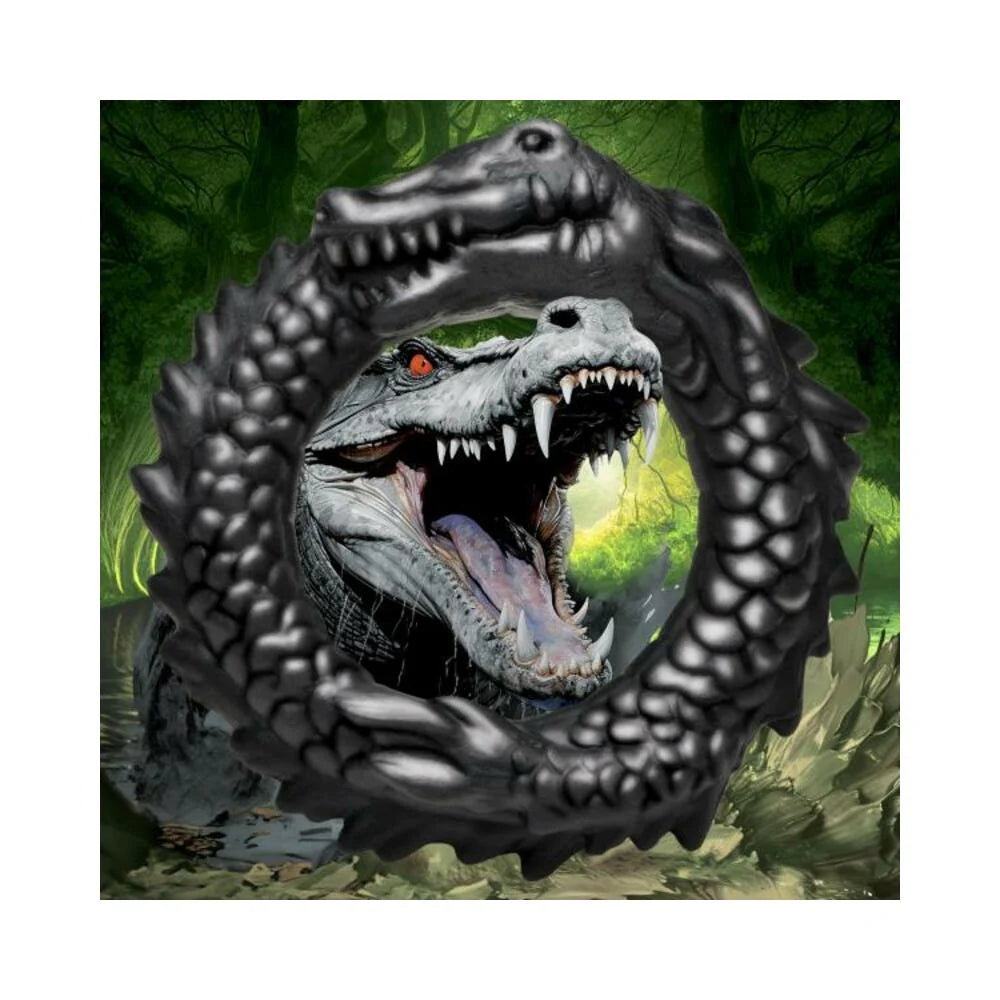 Black Caiman Silicone Cock Ring