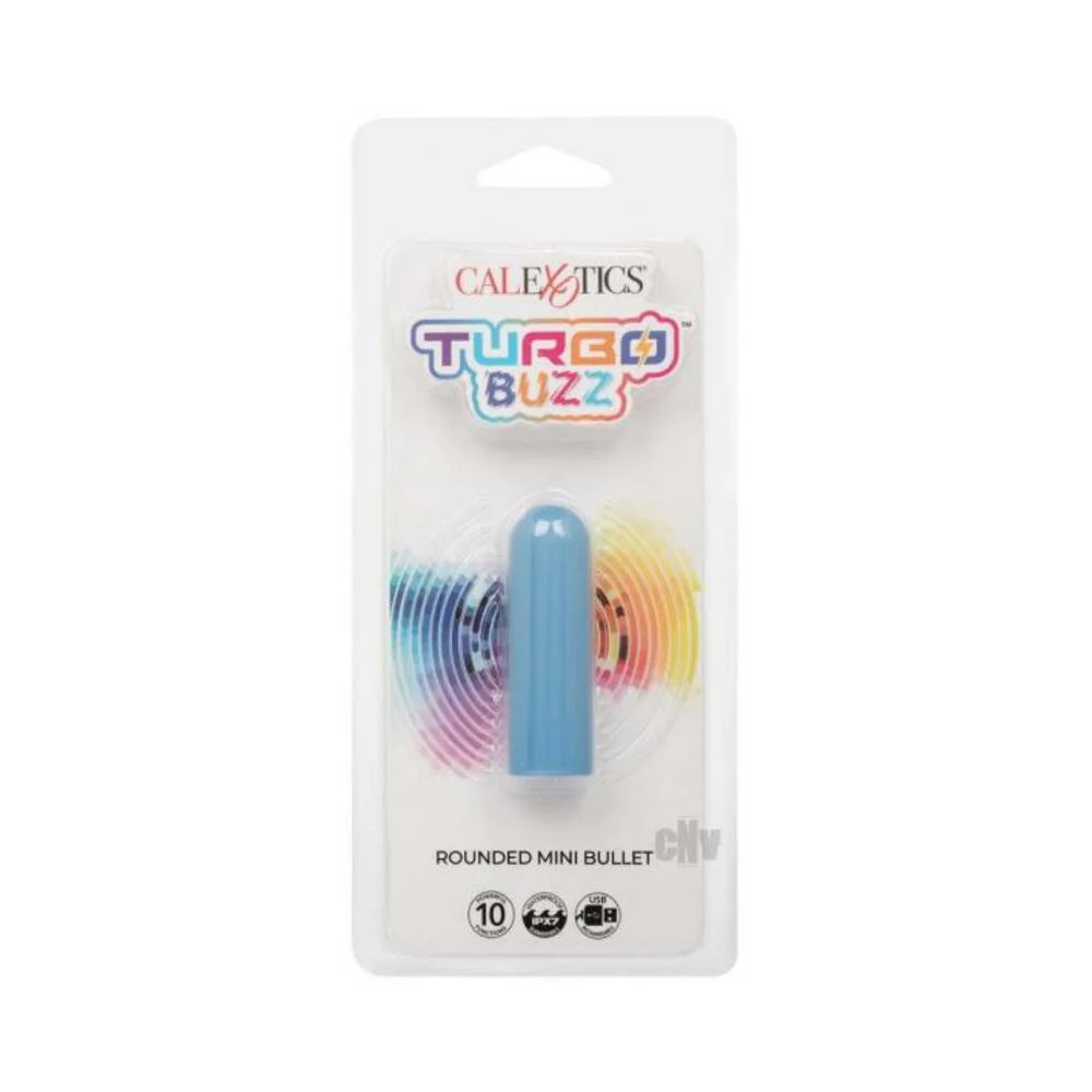 Turbo Buzz Rounded Mini Bullet Stimulator - Blue