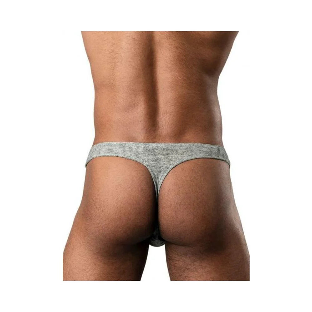 Ribbed & Ready Thong Grey L/xl