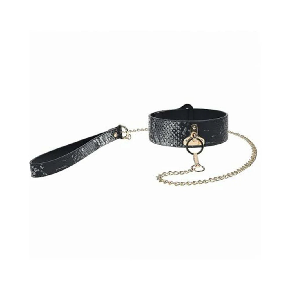 Ouch! Florence Collection Collar With Leash Black
