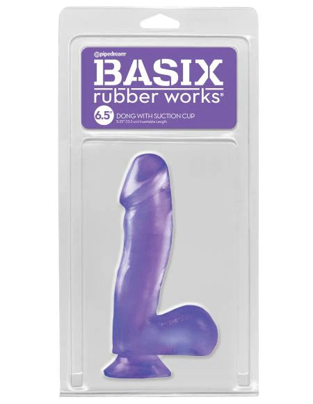 Basix Rubber Works 6.5 Dong w/Suction Cup - Purple