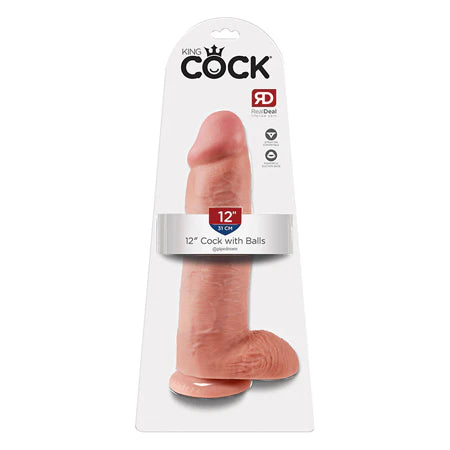 King Cock 12 Inch Cock With Balls - Flesh
