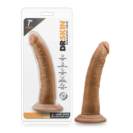 Dr Skin Cock W/suction 7 Mocha