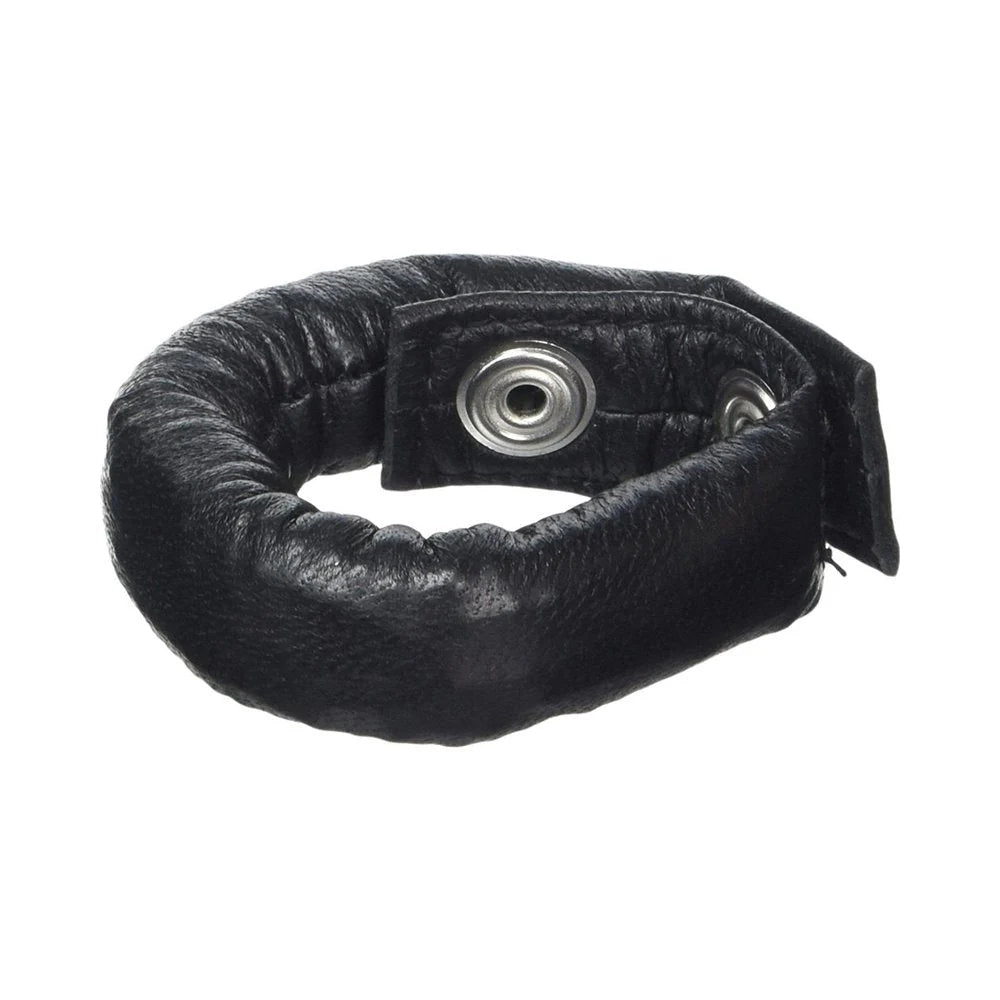 Rouge Weighted Cock Strap Black Leather