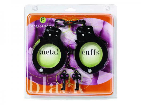 Handcuffs Black Coated Steel Single Lock - Black