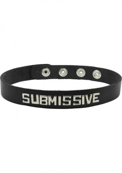 Wordband Collar - Submissive - Black