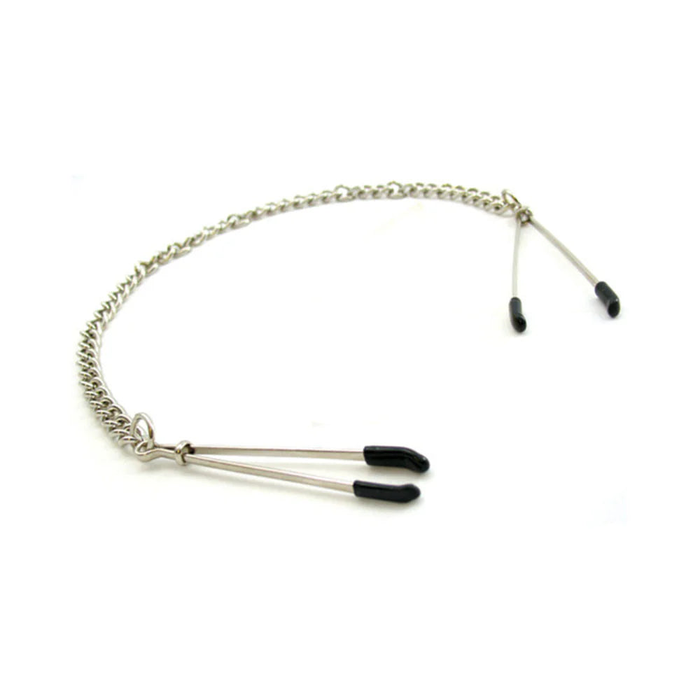 H2h Nipple Clamps Tweezer With Chain (chrome)