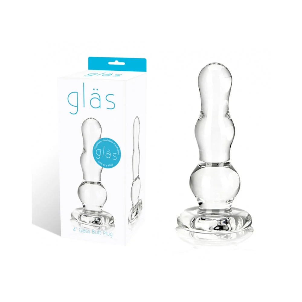 Glass Butt Plug 4 Inches Clear