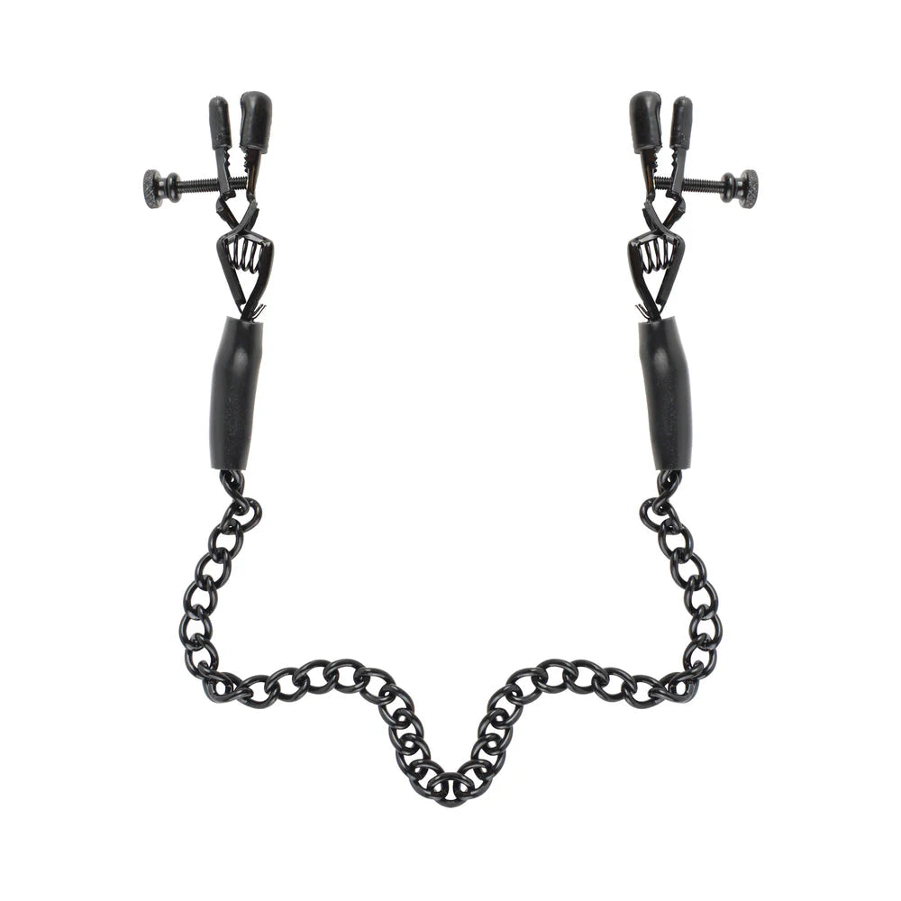 Fetish Fantasy Adjustable Nipple Chain Clamps Black