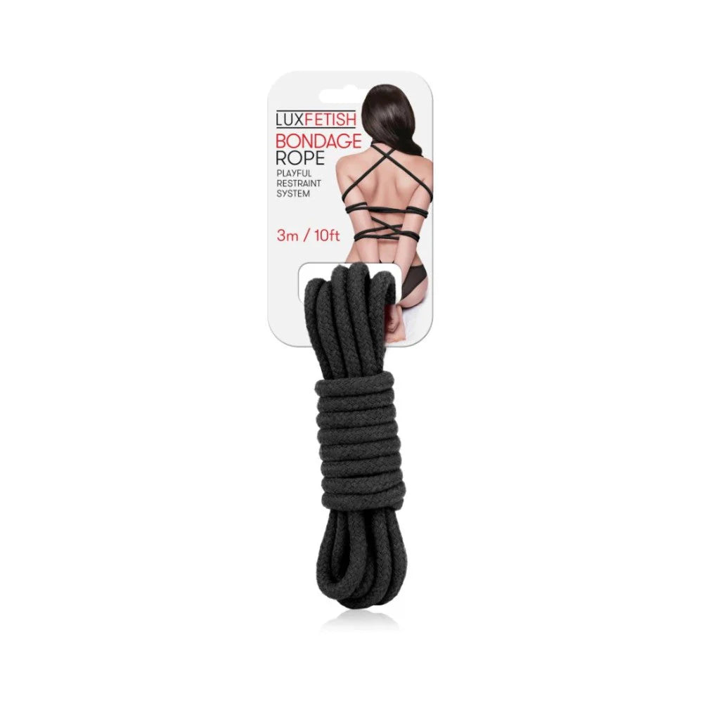 Lux Fetish Bondage Rope Black 10ft