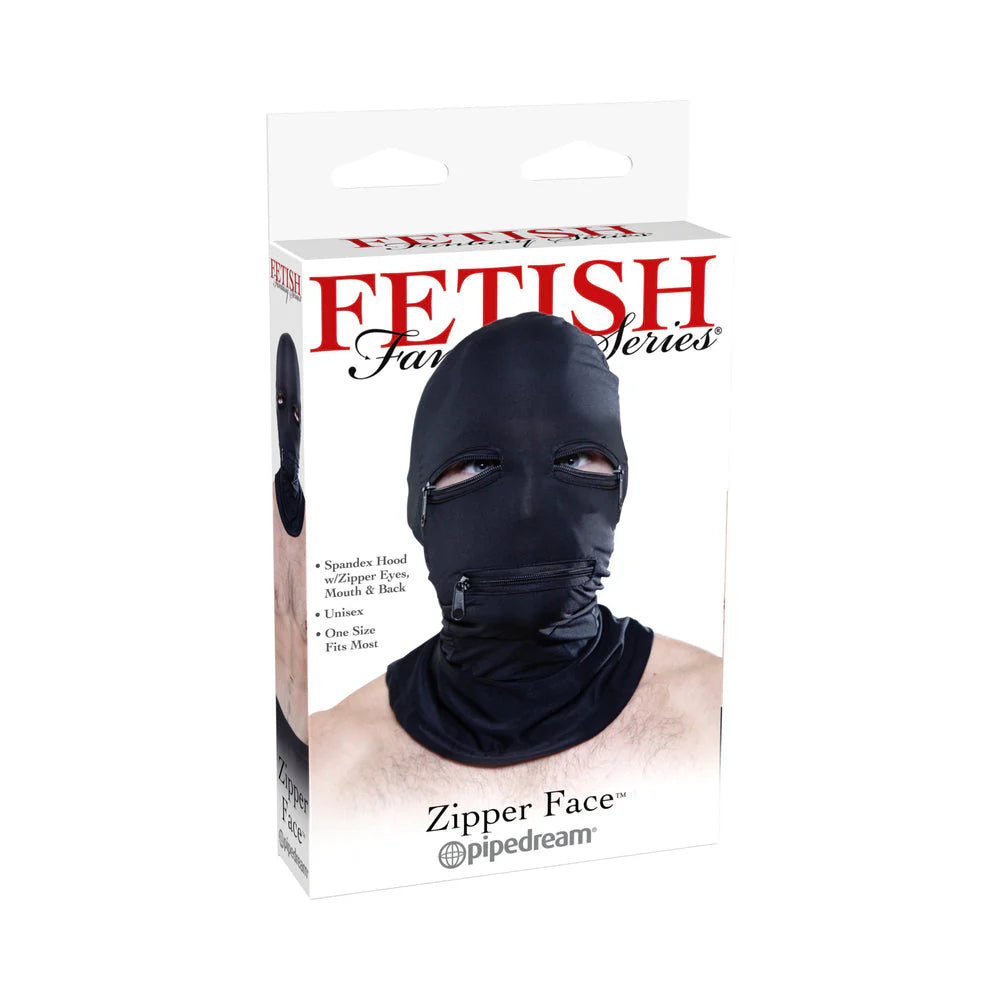Fetish Fantasy Black Zipper Face Hood O/S