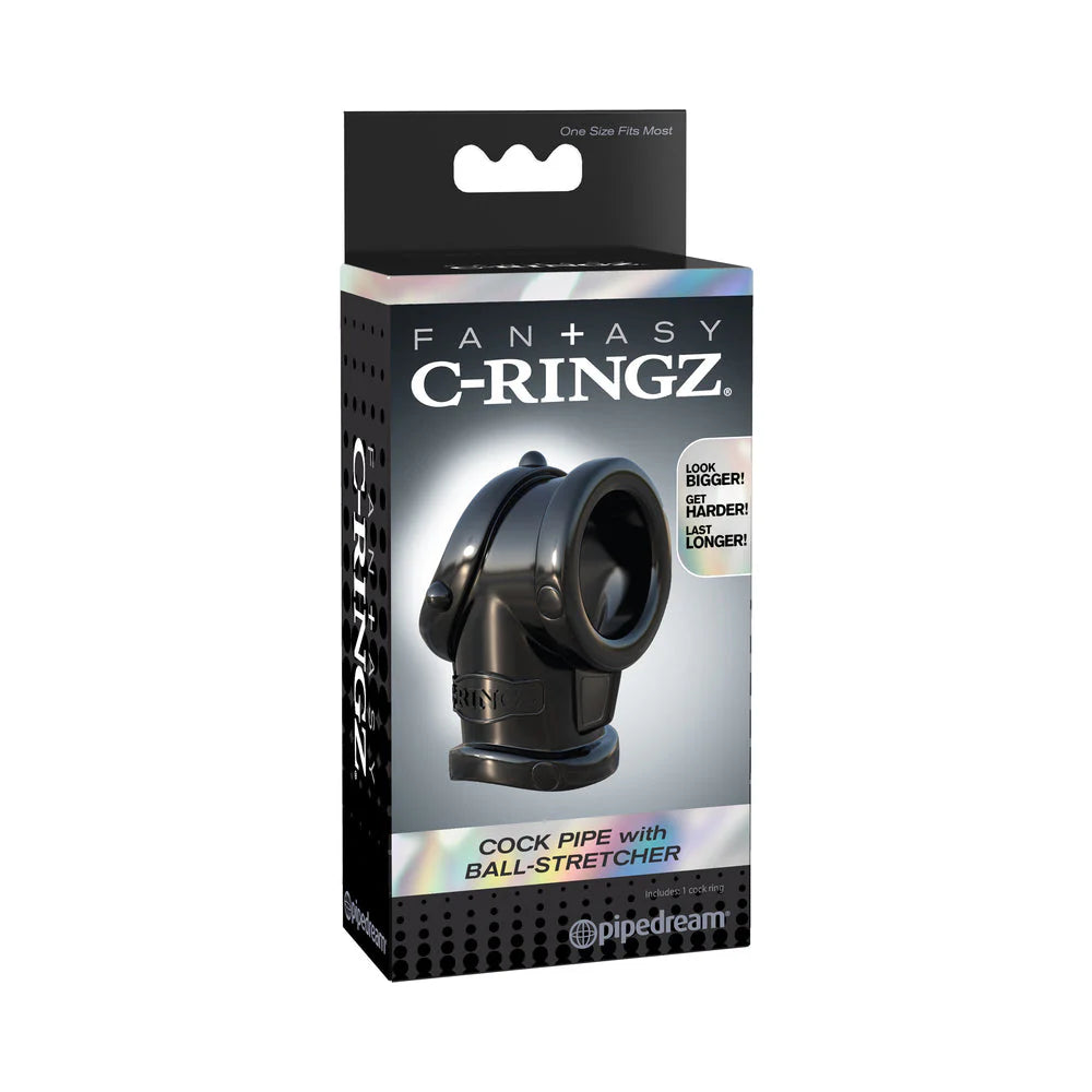 Fantasy C-Ringz Cock Pipe Ball Stretcher Black