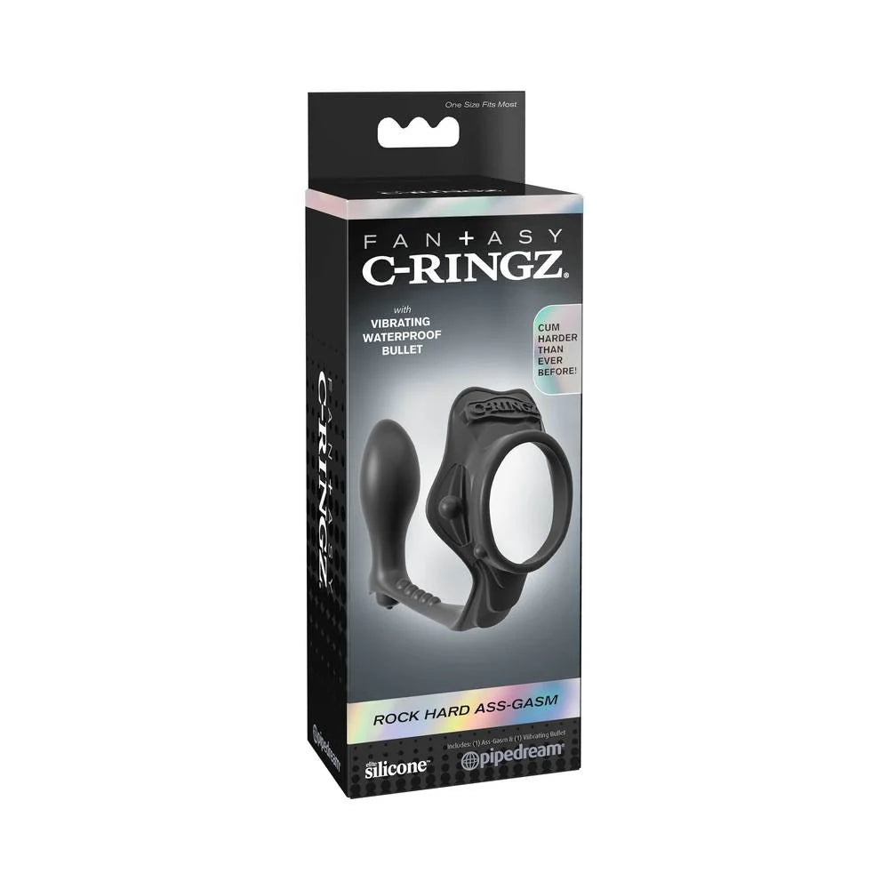 Rock Hard Ass Gasm Vibrating Ring - Black