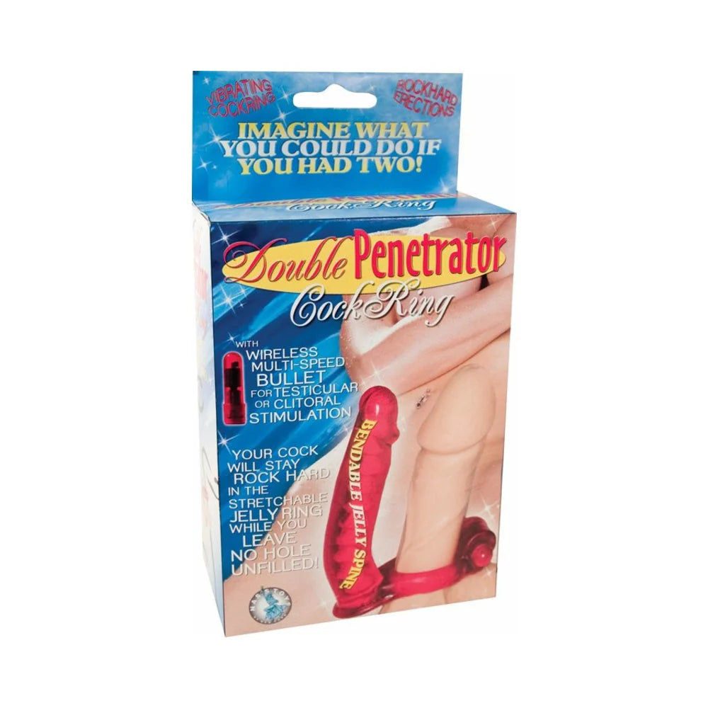 Double Penetrator C Ring W/ Bendable Dildo