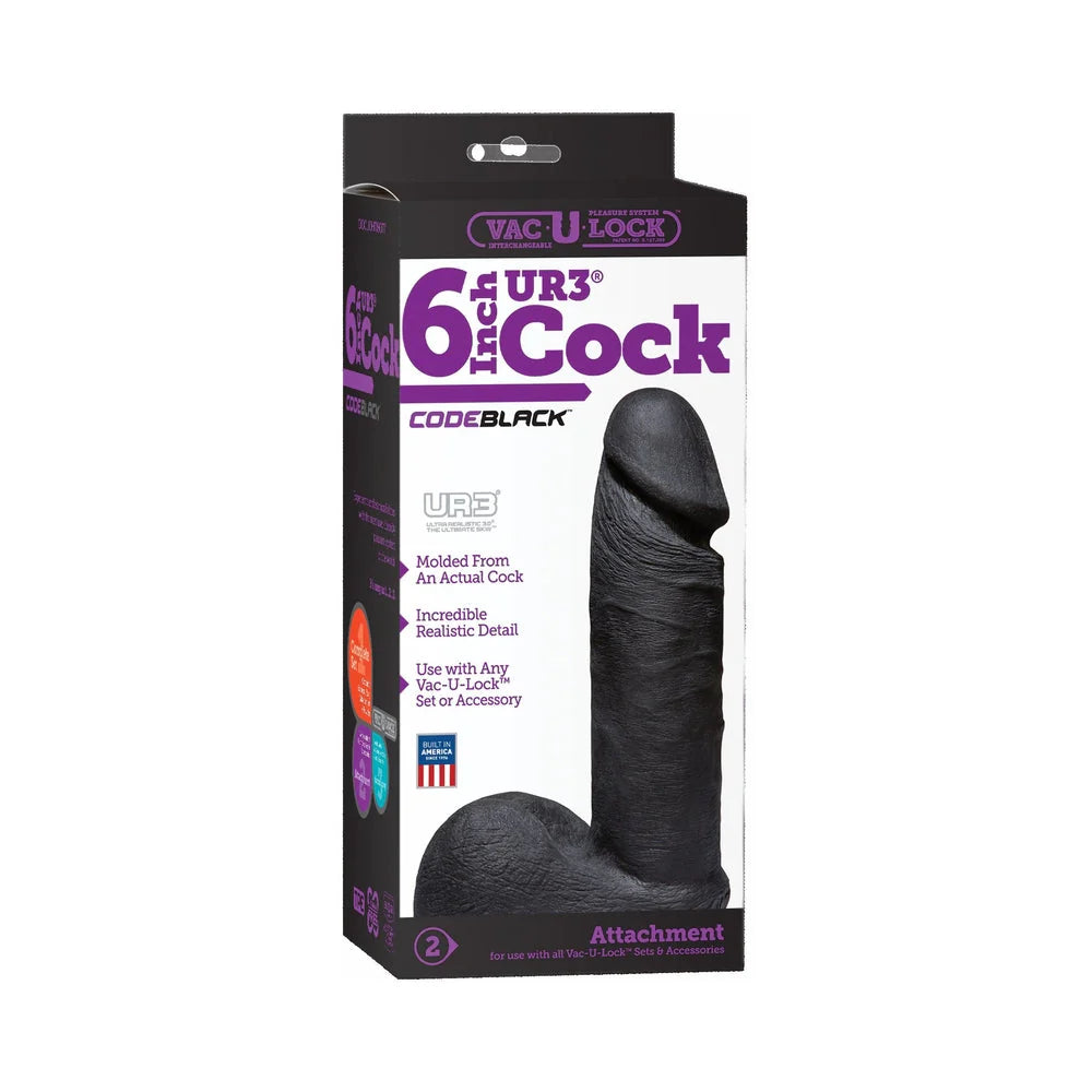 Vac-u-lock - Ur3 6in Realistic Cock Codeblack