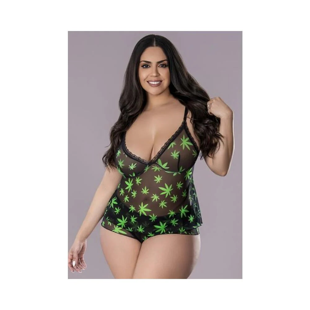 Hazy Dayz Cami & Short Set Pot Leaf 2xl