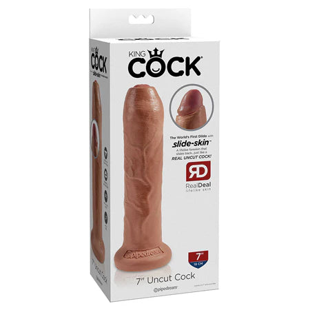 King Cock 7 Uncut Dildo - Tan