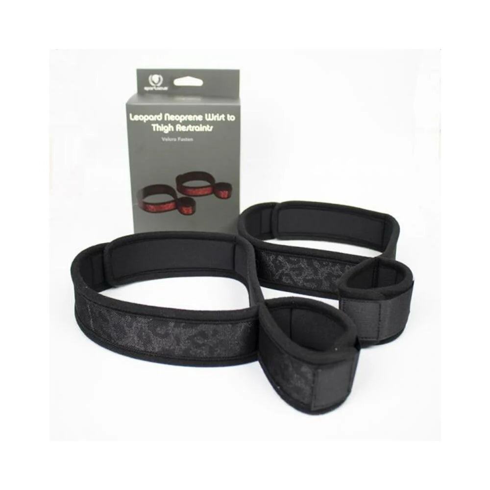 Spartacus Wrist To Thigh Cuffs Neoprene Black