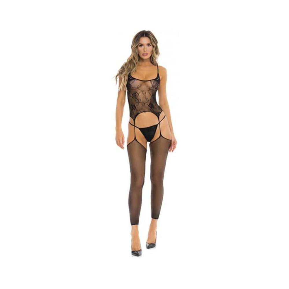 Rene Rofe On All Night Bodystocking W/g-string Black O/s