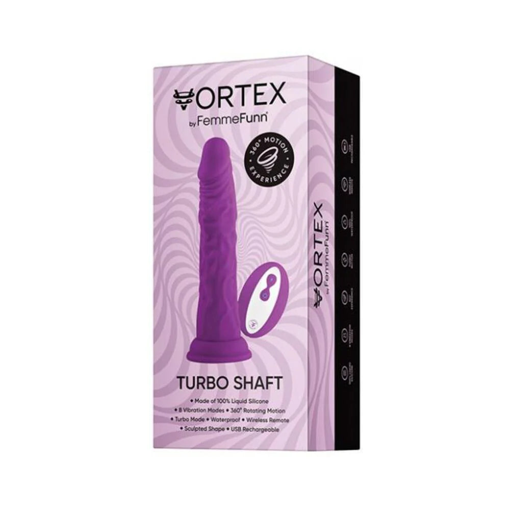 Femmefunn Vortex Turbo Shaft 2.0 Rotating And Vibrating Dildo Purple