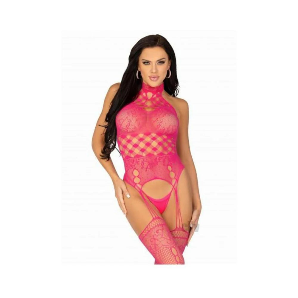 High Neck Halter Bodystocking Os Rasp