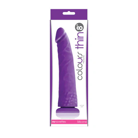 Colours Pleasures Thin 8 Dildo - Purple