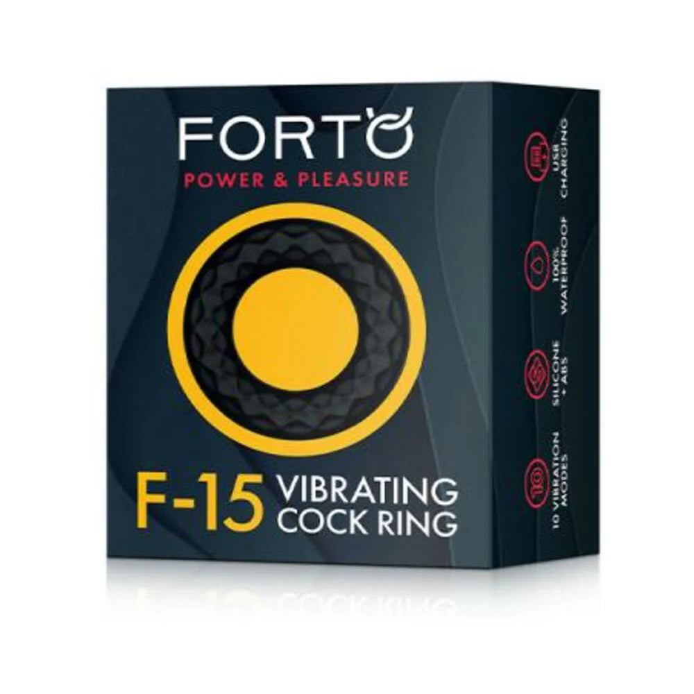 Forto F-15: Silicone Vibrating Cock Ring Black