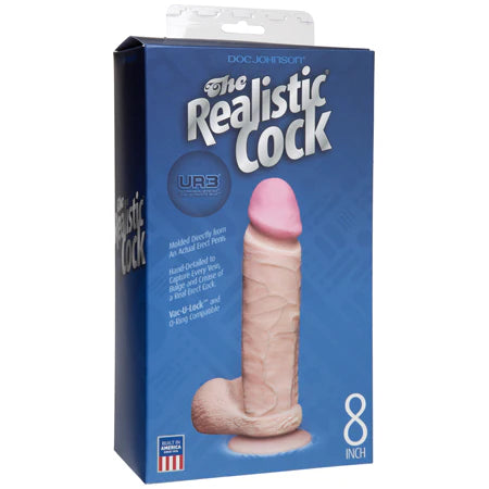 Realistic 8 Ultraskyn Cock w/Balls - White