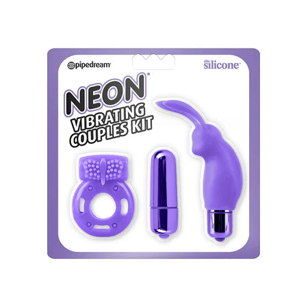 Neon Luv Touch Vibrating Couples Kit - Purple