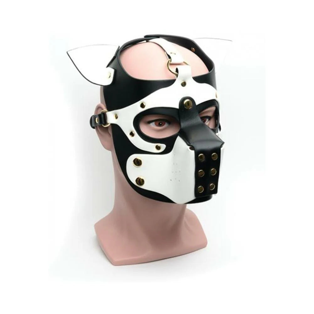 665 Bondage Pup Hood - O/s Black/white