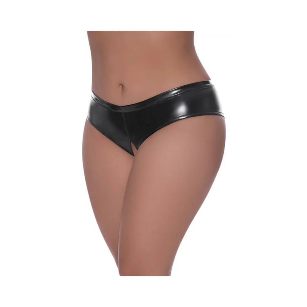 Magic Silk Hard Candy Low Rise Split Crotch Boyshort Black Queen Size