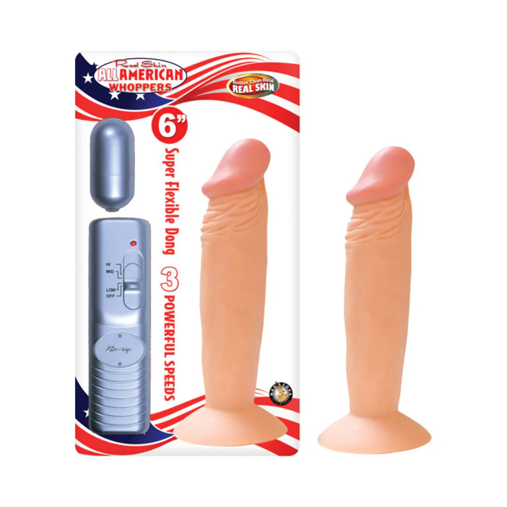 All American Whopper 6 inches Vibrating Dong Beige