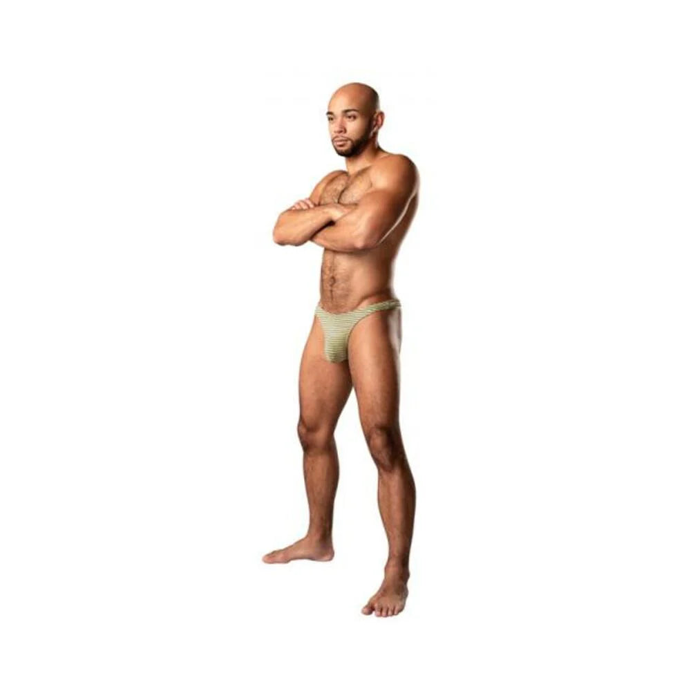 Male Power Cabana Banana Bong Thong Yellow/grey L/xl