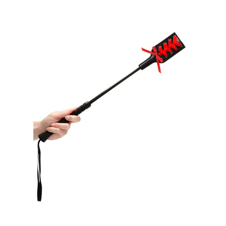 Ouch! Crop Black Rectangle Red Lace Lrg