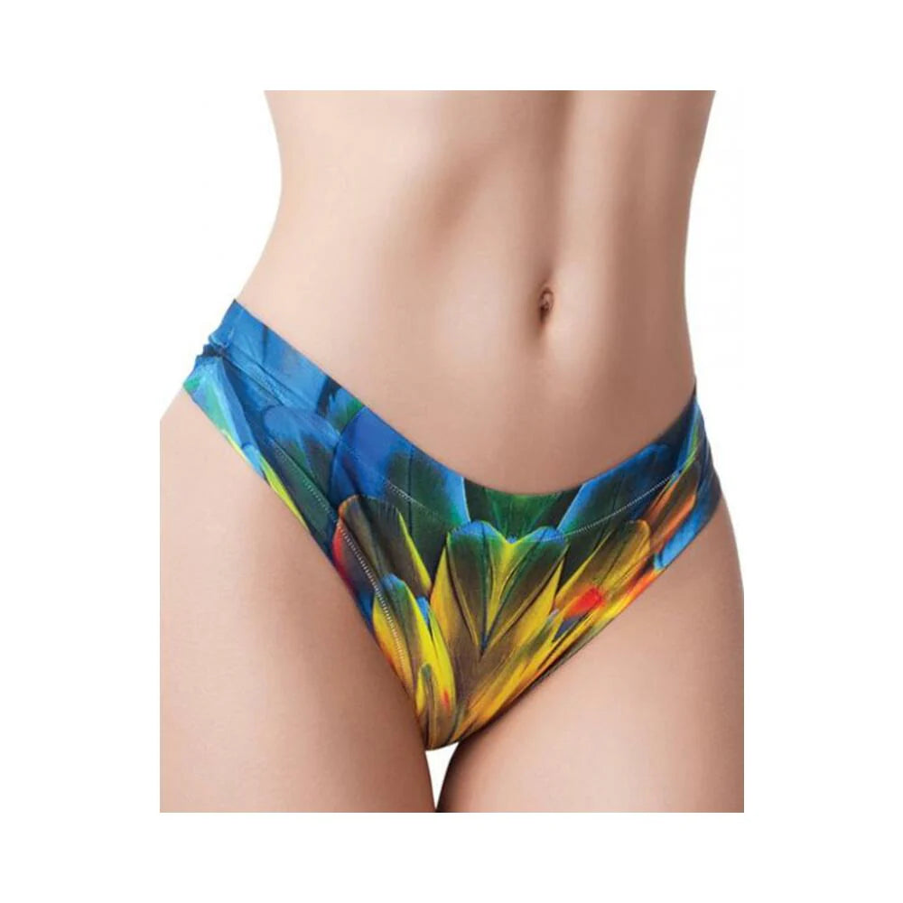 =mememe Paradise Birds Parrot Printed Thong Md