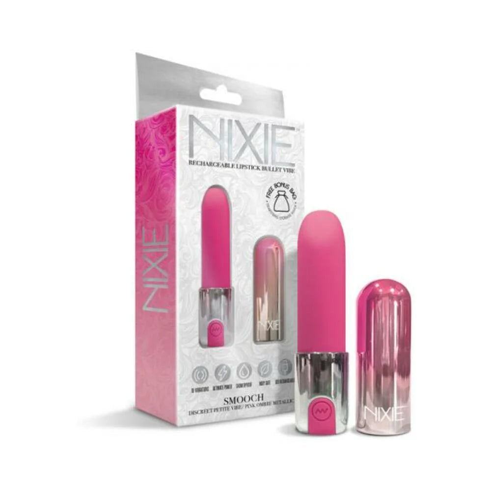 Nixie Smooch Rechargeable Lipstick Bullet Vibrator Pink Ombre