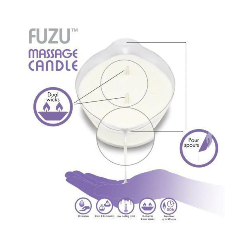 Fuzu Massage Candle Lavender Mist White 4 Oz.