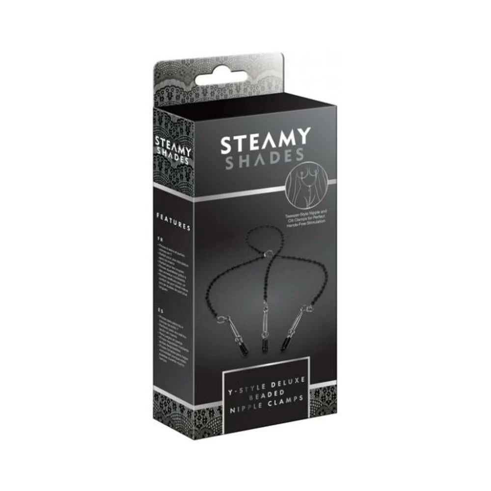 Steamy Shades Y-Style Deluxe Beaded Nipple Clamps
