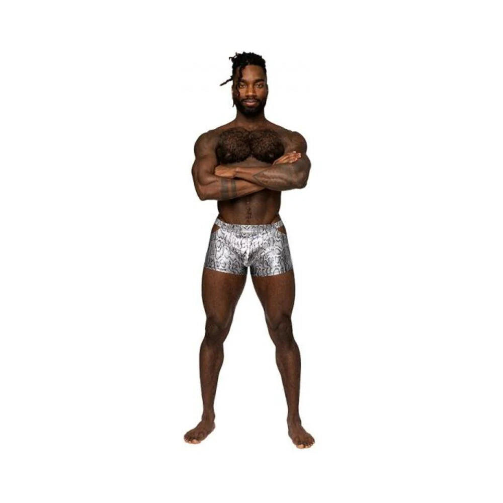 Male Power S'naked Pouch Short Silver/black M